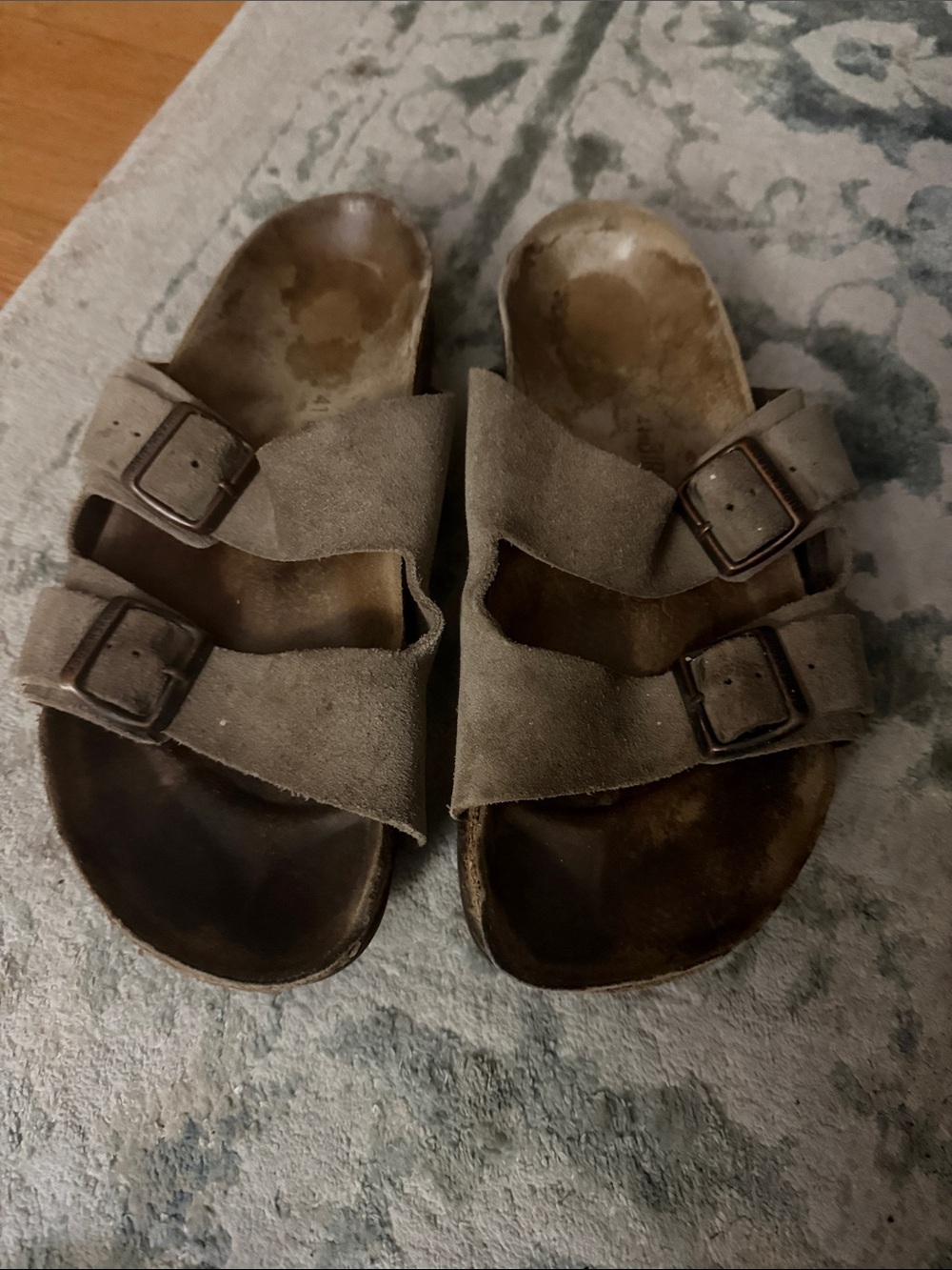 Birkenstock Double-Buckle Suede Slide Sandals - Brown